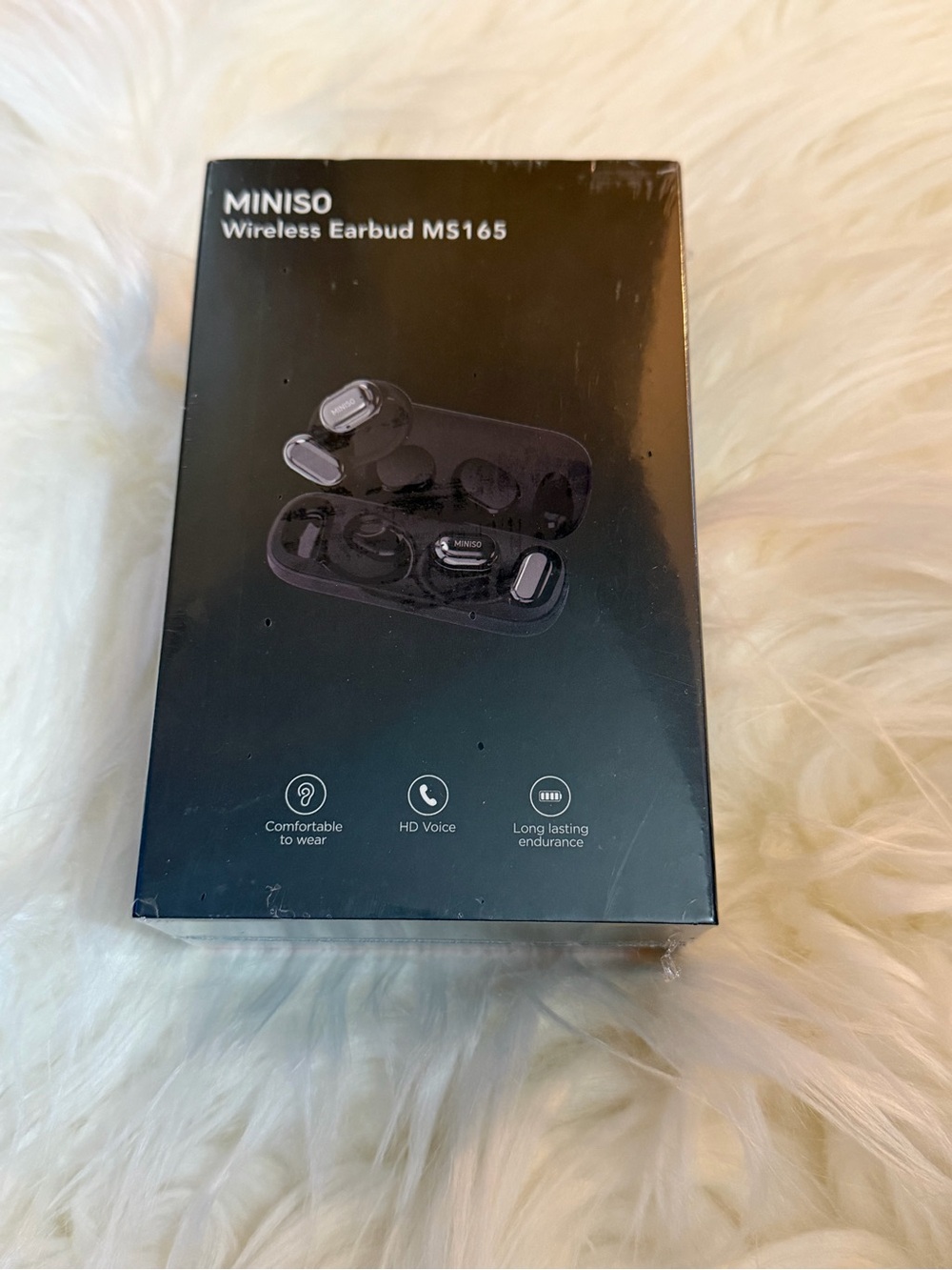 NIB Sealed MINISO MS165 Wireless Earbuds in Black - Compact Charging Case